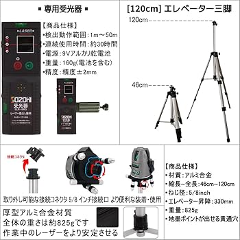 Amazon | SOZOKI レーザー墨出し器 SH-400GRC 【受光器・三脚
